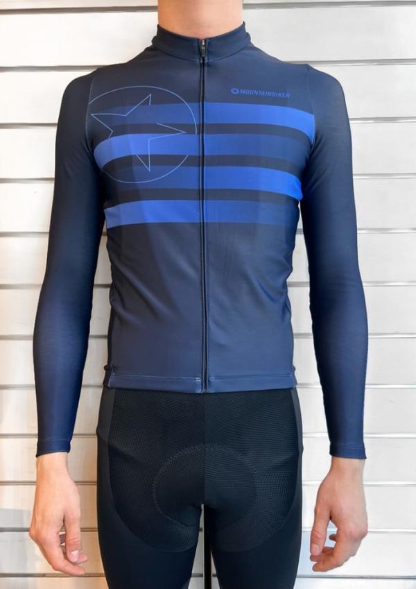 Radtrikot Mountainbiker Classic "Speed LS" blau M