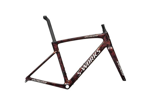 Specialized S-Works Roubaix SL8 Frameset - FACT 12R Carbon Gloss Carbon / Red To Gold And Solidity Dry Brushed / Dune White 49