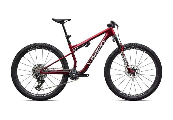 Specialized S-Works Epic 9 GLOSS RED TINT OVER RED REFLEX PEARL EDGE FADE / METALLIC WHITE SILVER M