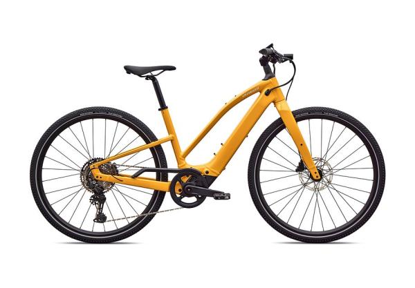 Specialized Turbo Vado SL 2 4.0 Step-Through GLOSS BRASSY YELLOW / METALLIC WHITE SILVER FROST REFLECTIVE L