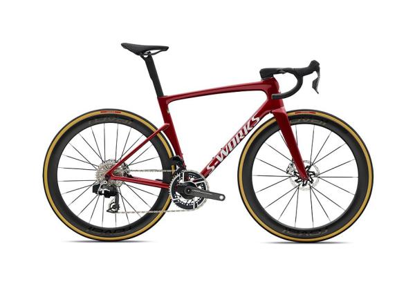 Specialized S-Works Tarmac SL9 - SRAM RED AXS GLOSS RUBY METALLIC / WHITE SILVER METALLIC 52